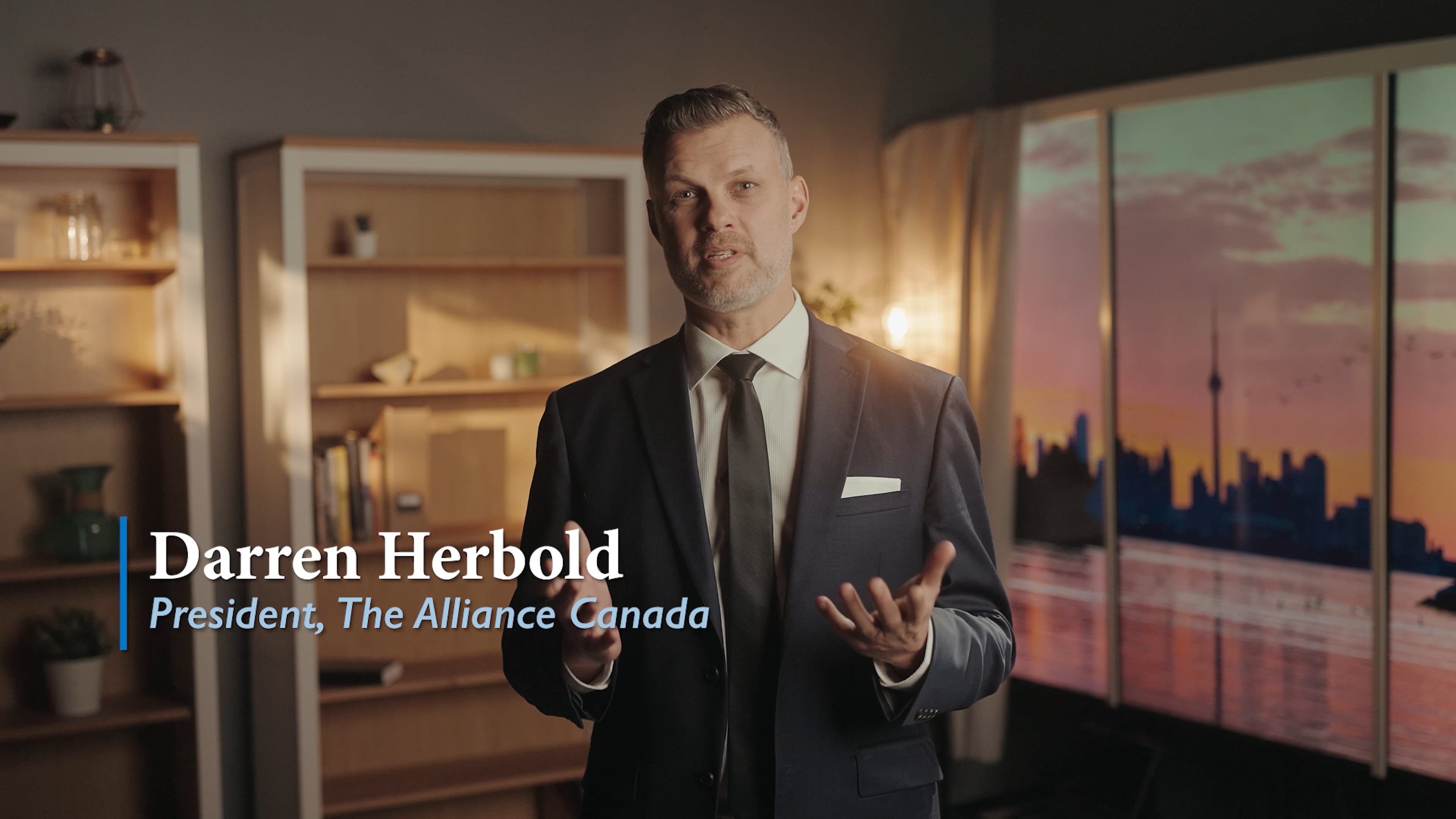 President Herbold speaking in Studio