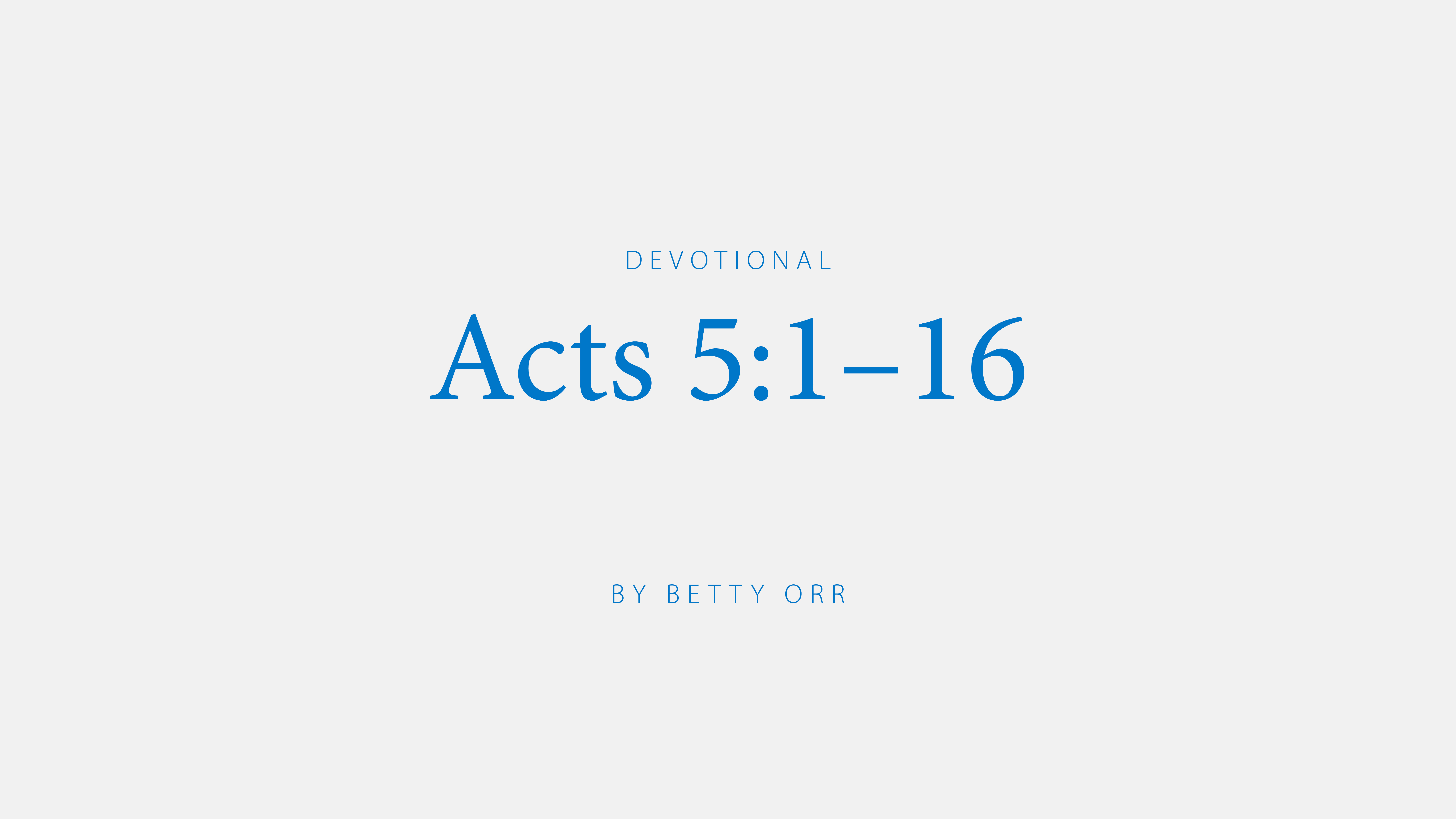 Acts 5:1-16